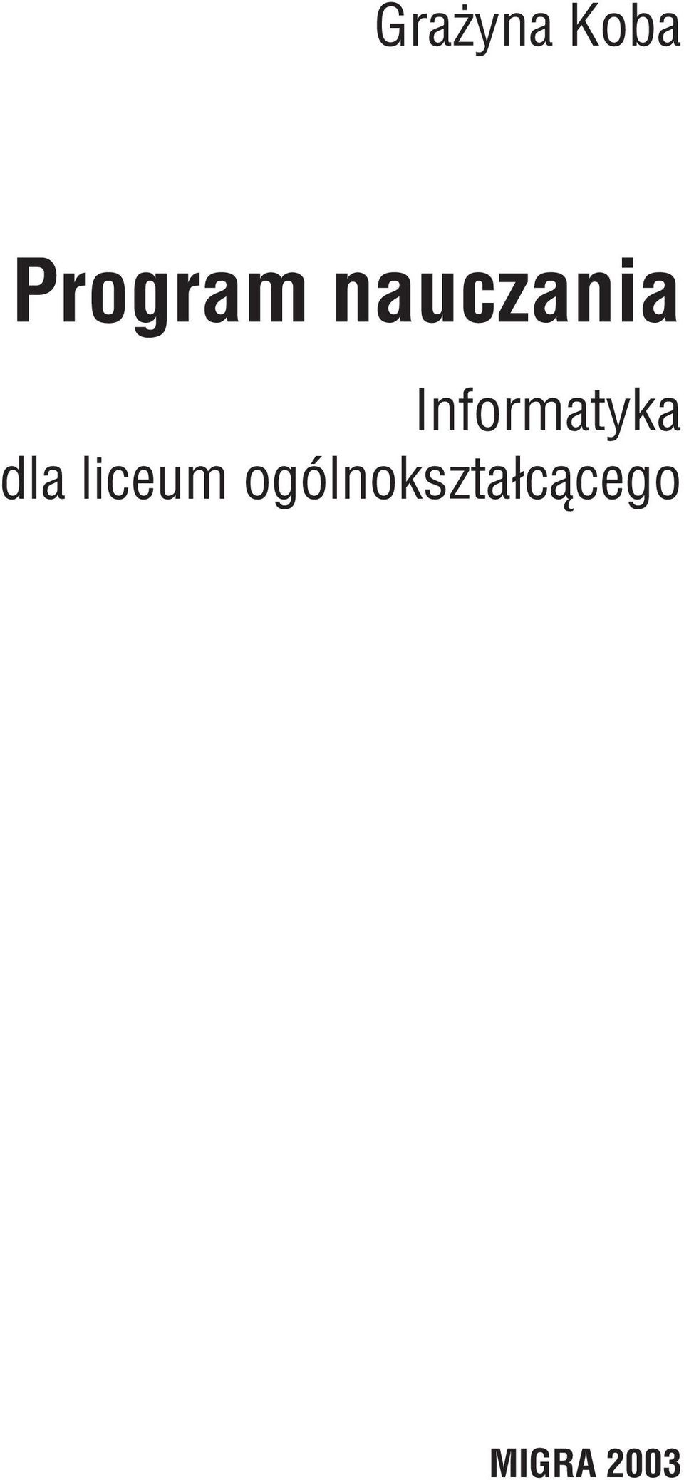 Informatyka dla