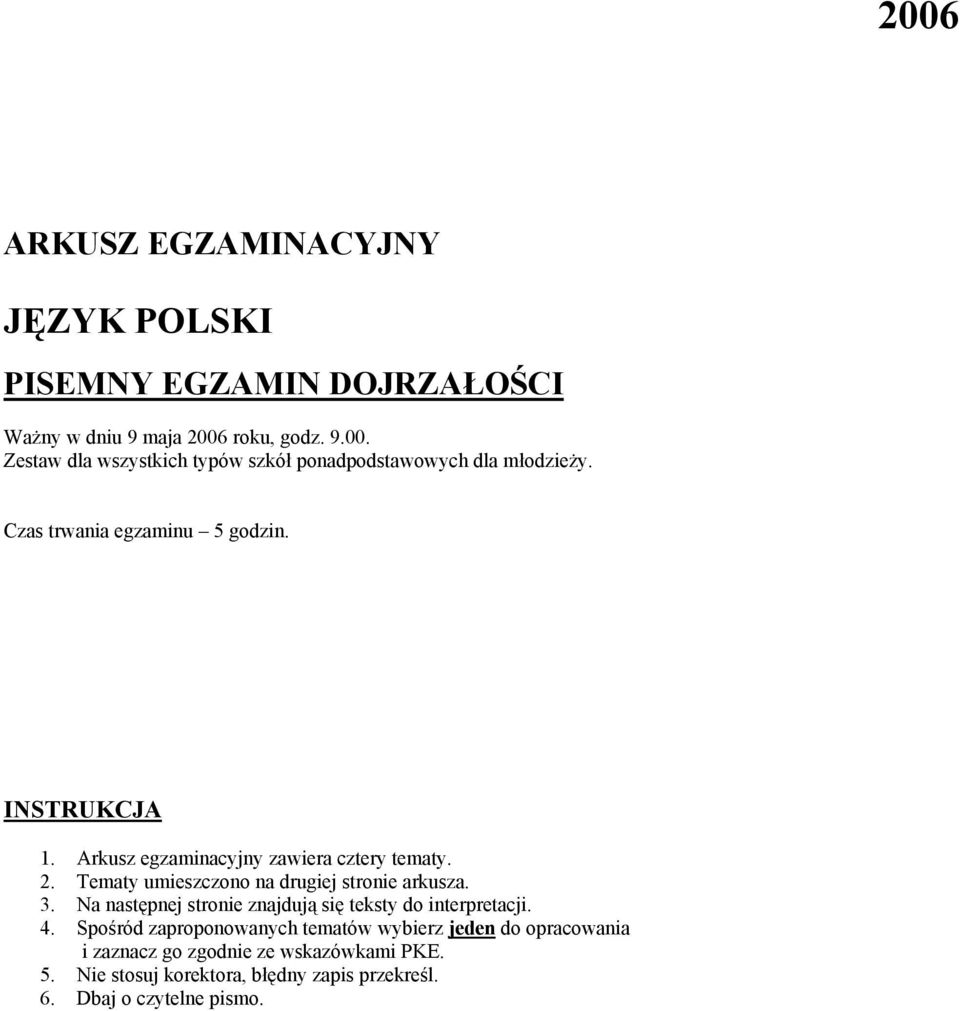 3. Na następnej stronie znajdują się teksty do interpretacji. 4.