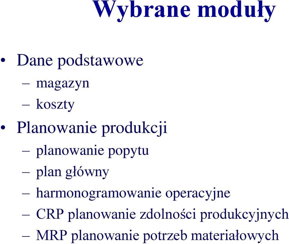 harmonogramowanie operacyjne CRP planowanie