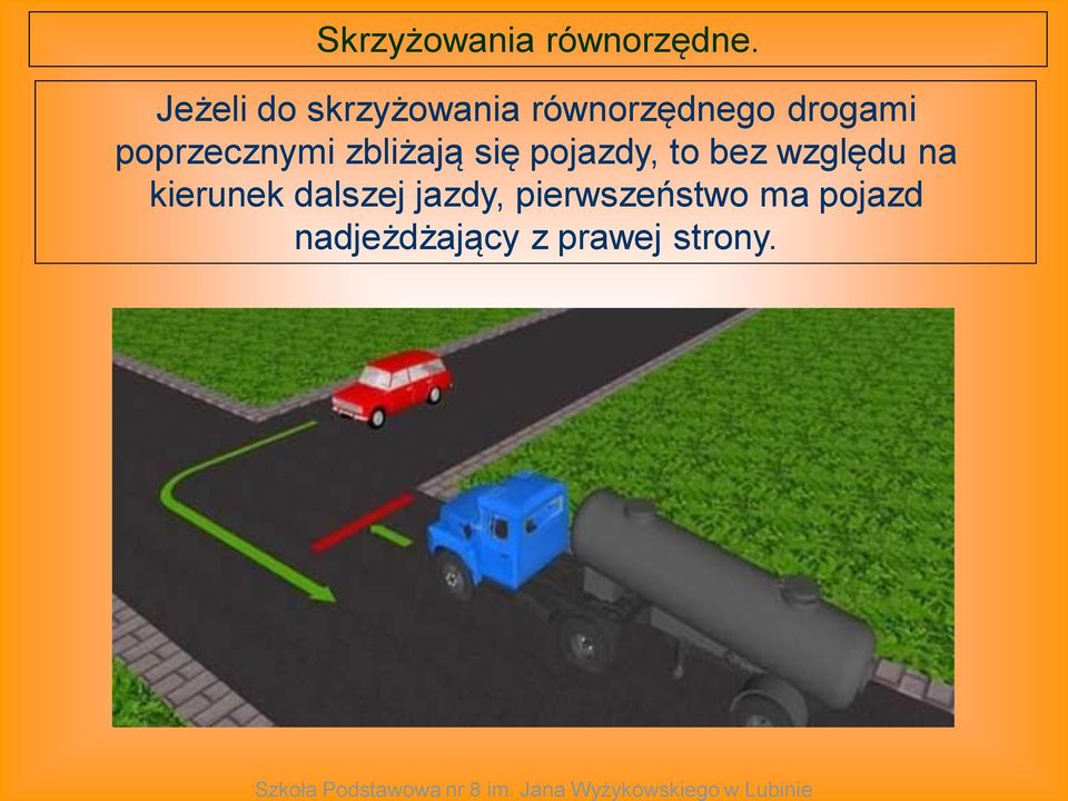 poprzecznymi zbliżają się pojazdy, to bez względu