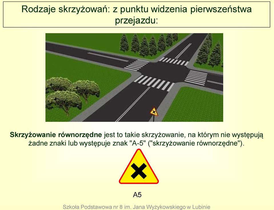 skrzyżowanie, na którym nie występują żadne znaki