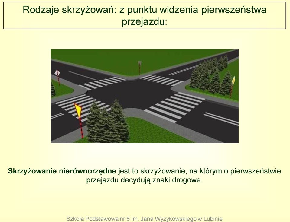 nierównorzędne jest to skrzyżowanie, na