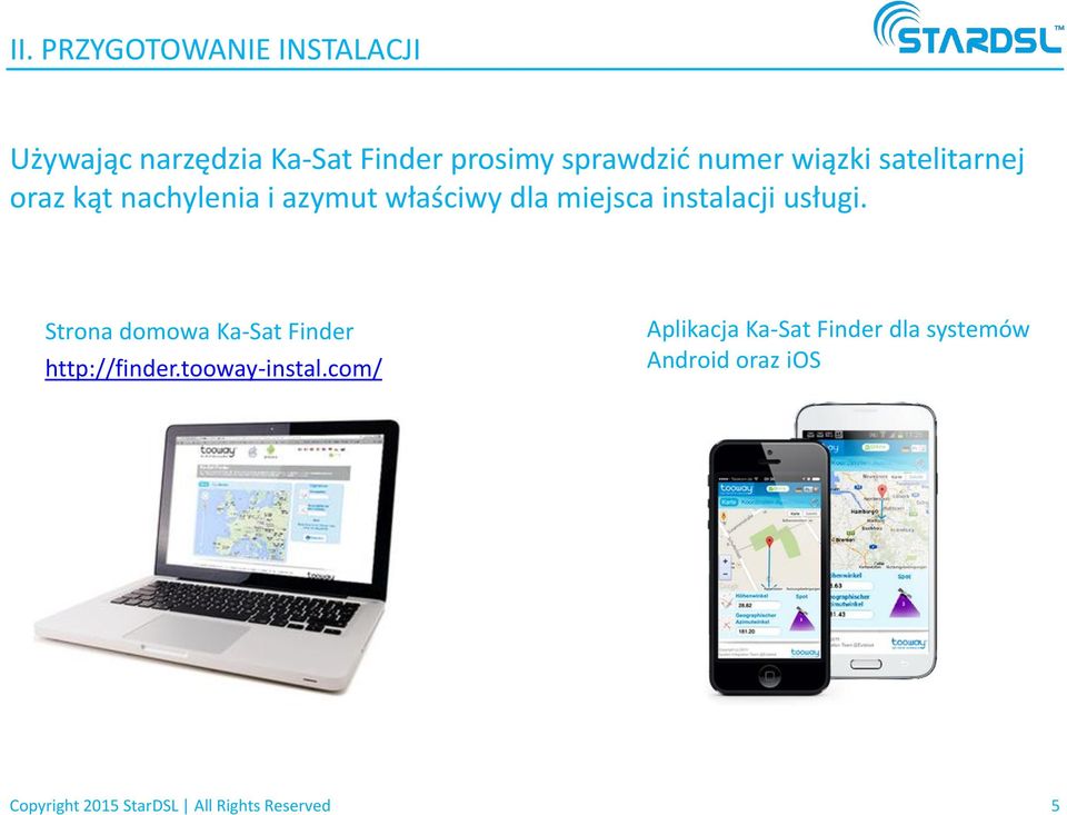 instalacji usługi. Strona domowa Ka-Sat Finder http://finder.tooway-instal.