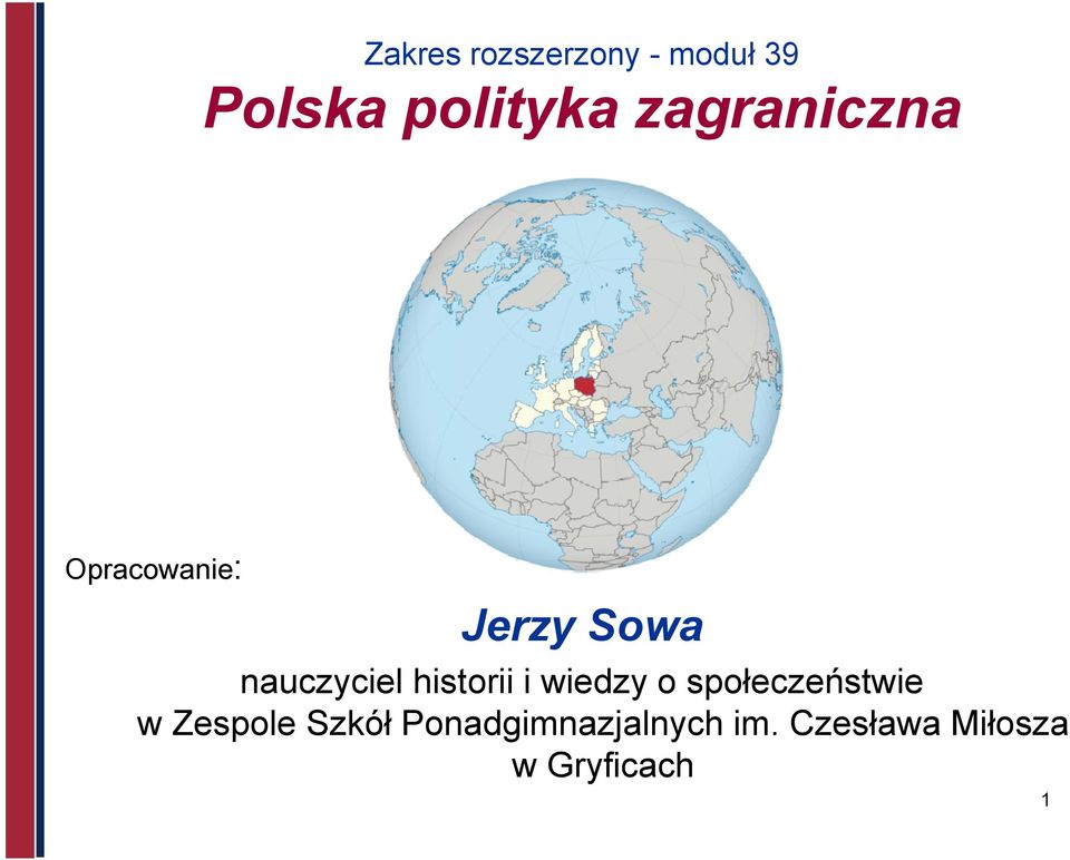 historii i wiedzy o społeczeństwie w Zespole