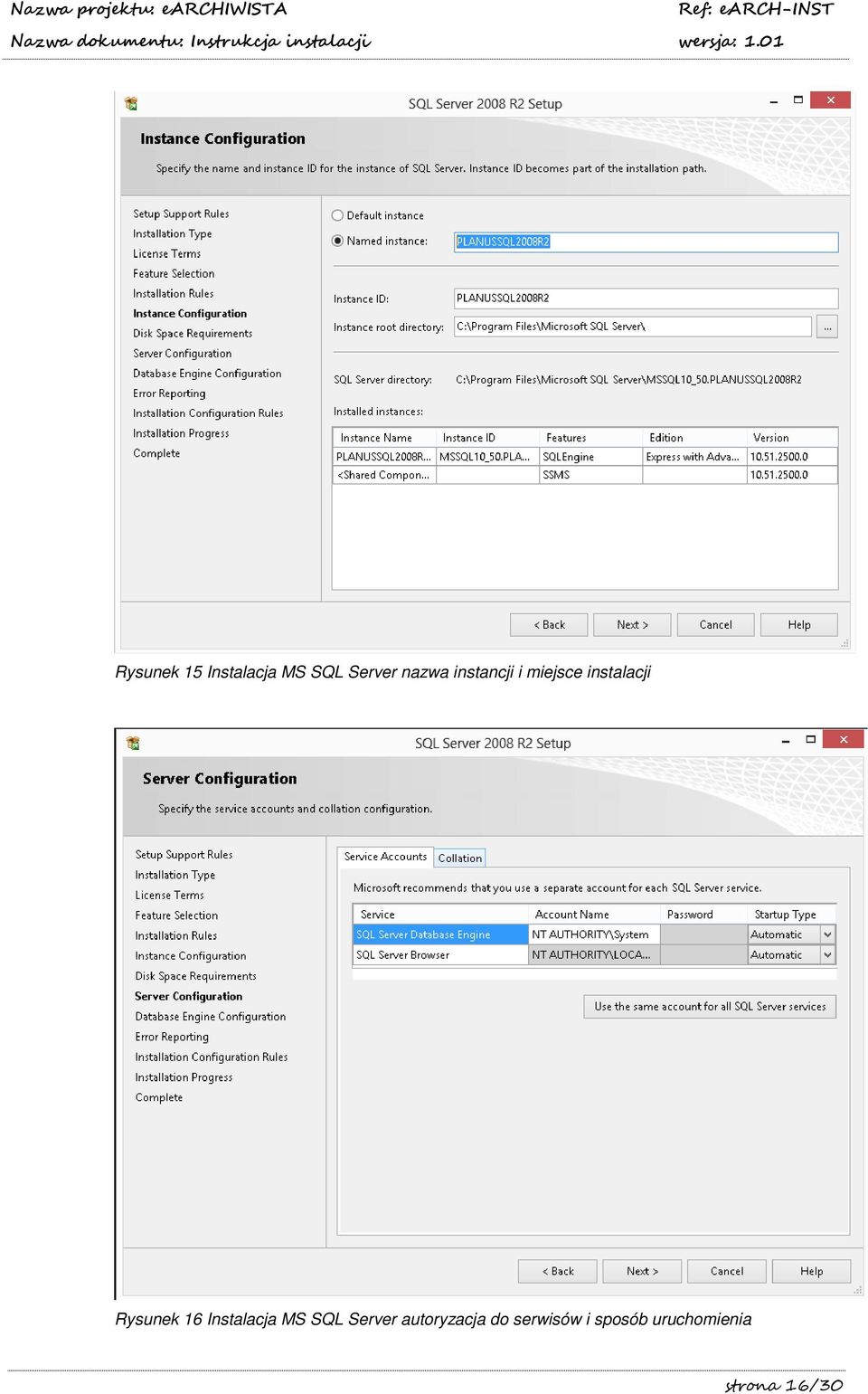 Instalacja MS SQL Server autoryzacja do