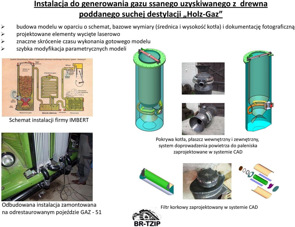 szybka modyfikacja parametrycznych modeli Schemat instalacji firmy IMBERT Pokrywa kotła, płaszcz wewnętrzny i zewnętrzny, system doprowadzenia