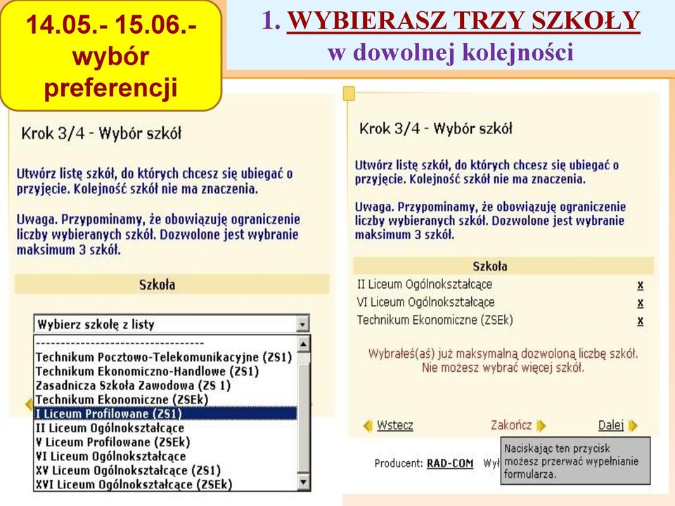 1. WYBIERASZ TRZY