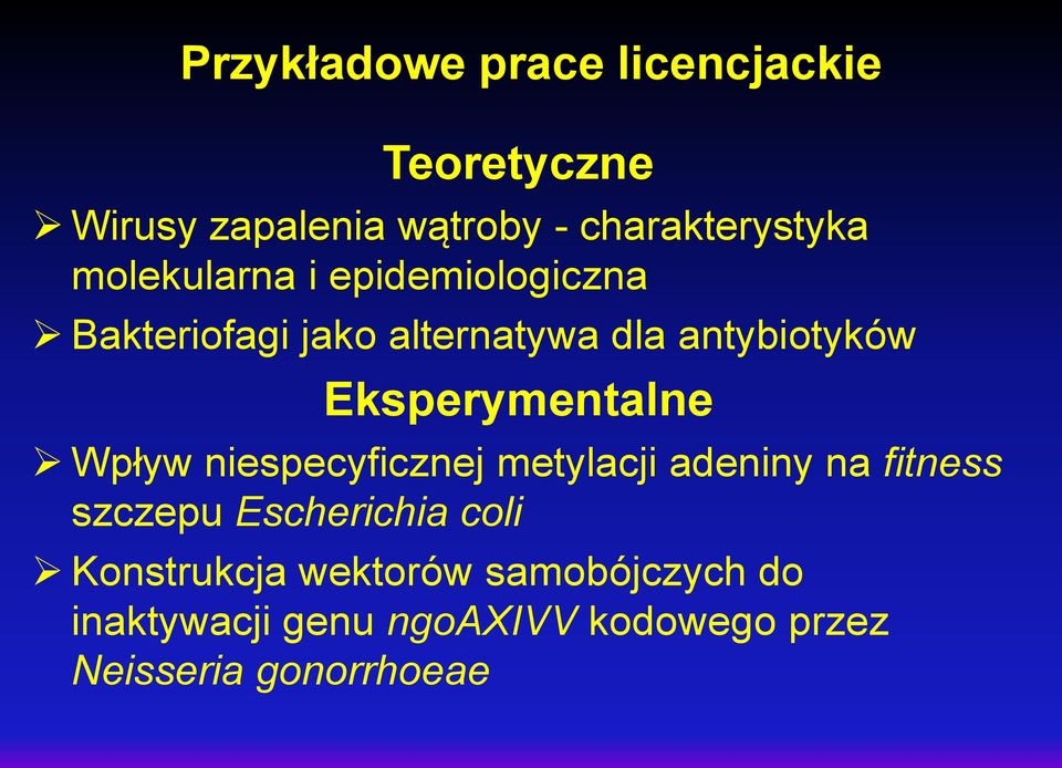 Eksperymentalne Wpływ niespecyficznej metylacji adeniny na fitness szczepu Escherichia