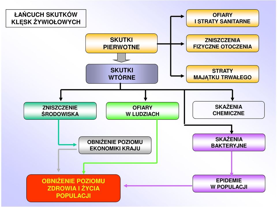ŚRODOWISKA OFIARY W LUDZIACH SKAŻENIA CHEMICZNE OBNIŻENIE POZIOMU EKONOMIKI