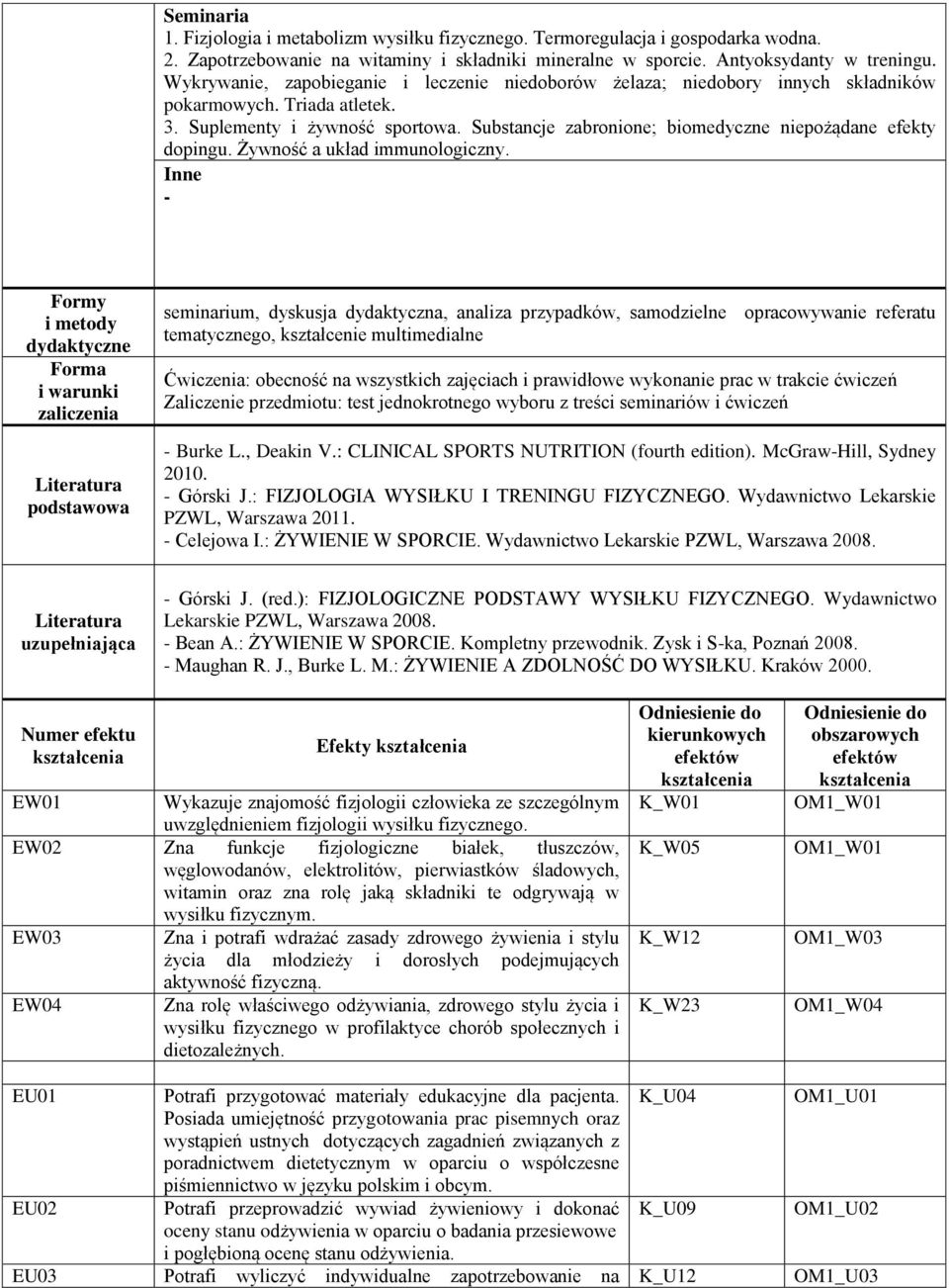 Substancje zabronione; biomedyczne niepożądane efekty dopingu. Żywność a układ immunologiczny.