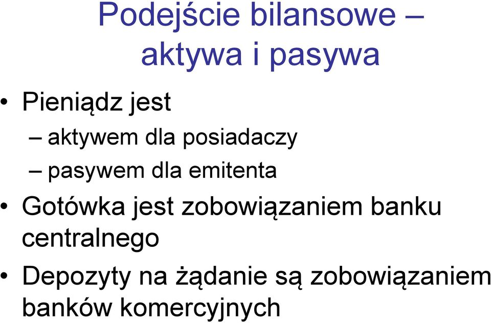 emitenta Gotówka jest zobowiązaniem banku