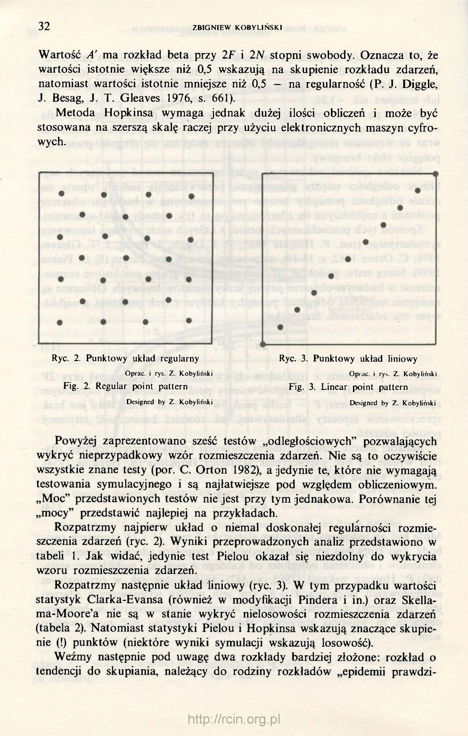 661). Metoda Hopkinsa wymaga jednak dużej ilości obliczeń i może być stosowana na szerszą skalę raczej przy użyciu elektronicznych maszyn cyfrowych. Ryc. 2. Punktowy układ regularny Oprać, i rys. Z.