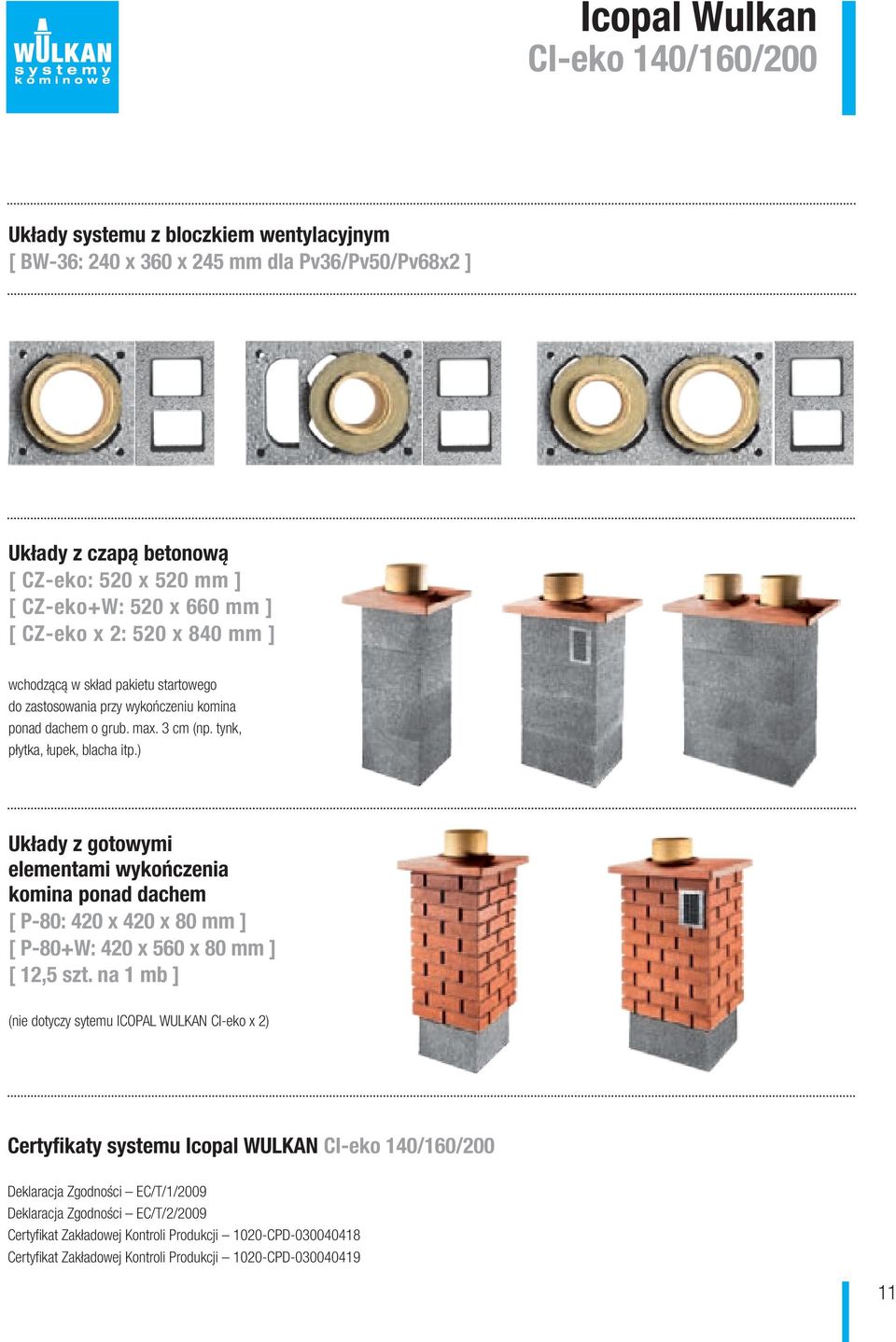 ) Ukłay z gotowymi elementami wykończenia komina pona achem [ P-80: 420 x 420 x 80 mm ] [ P-80+W: 420 x 560 x 80 mm ] [ 12,5 szt.