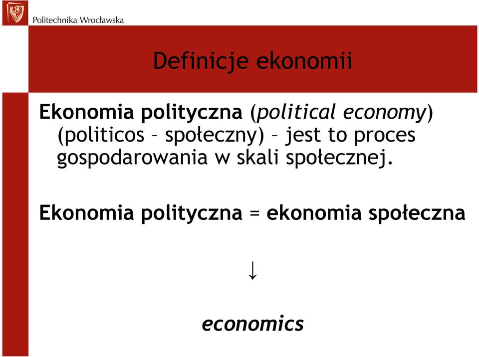 jest to proces gospodarowania w skali
