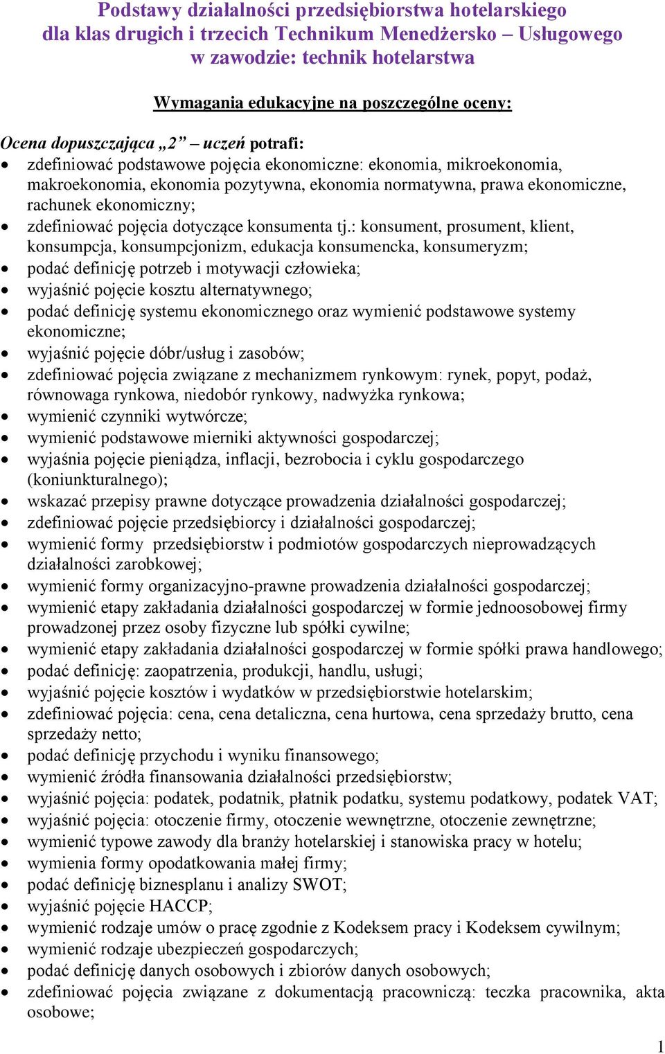 zdefiniować pojęcia dotyczące konsumenta tj.