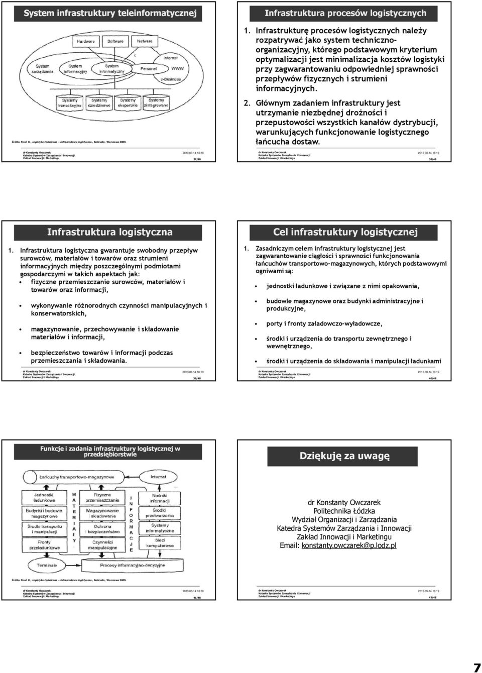 odpowiedniej sprawności przepływów fizycznych i strumieni informacyjnych. 2.