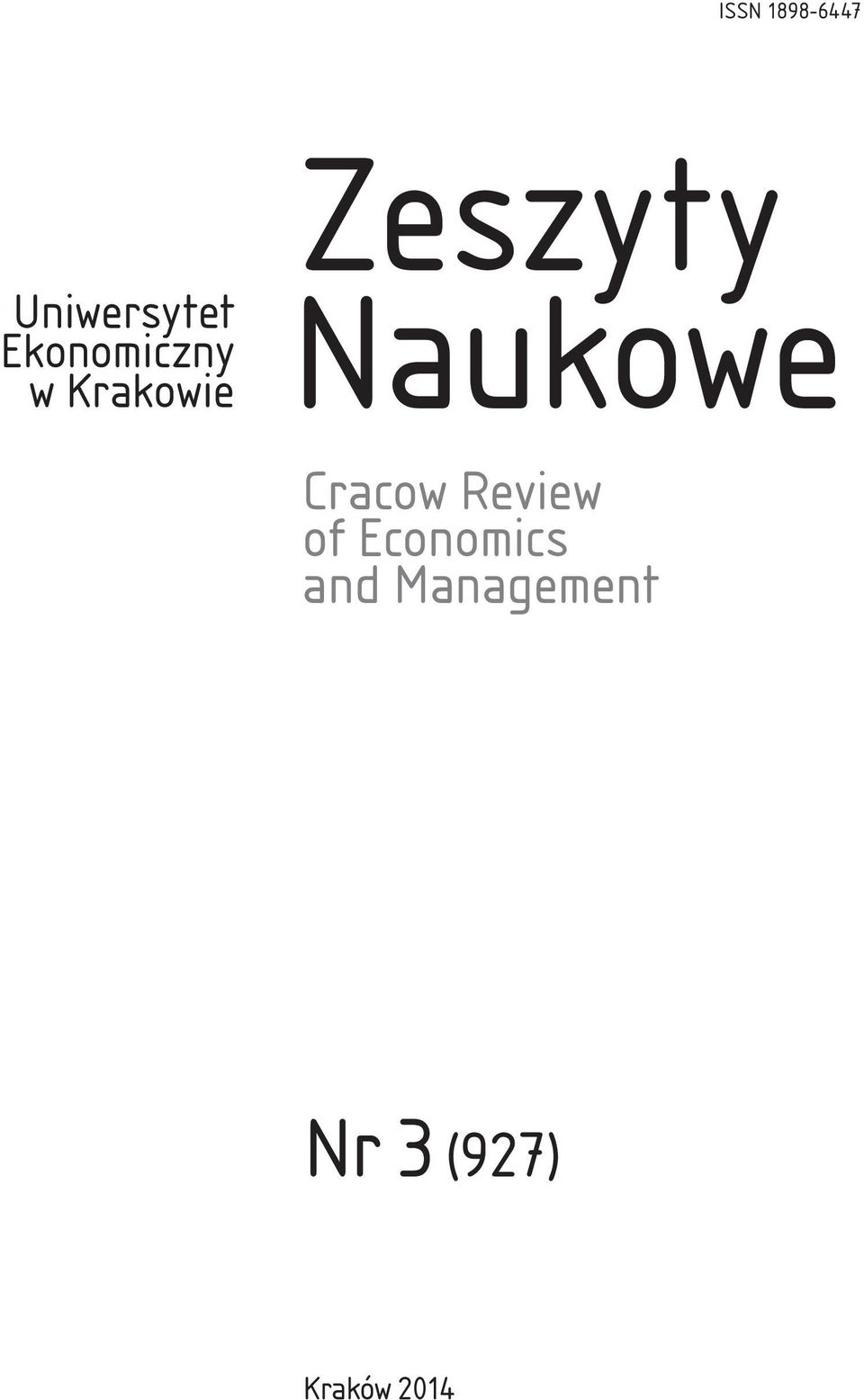 Naukowe Cracow Review of