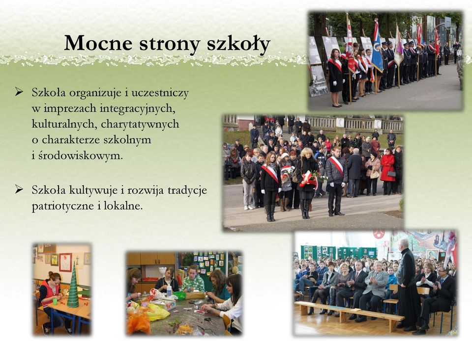 charytatywnych o charakterze szkolnym i