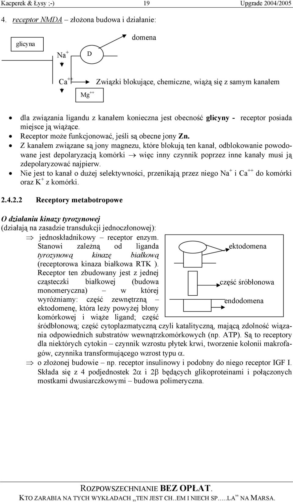 receptor posiada miejsce ją wiążące. Receptor może funkcjonować, jeśli są obecne jony Zn.