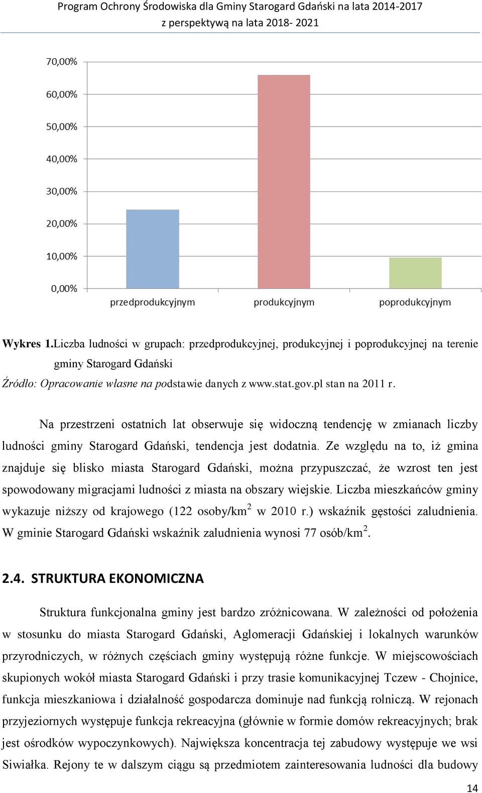 Ze względu na to, iż gmina znajduje się blisko miasta Starogard Gdański, można przypuszczać, że wzrost ten jest spowodowany migracjami ludności z miasta na obszary wiejskie.