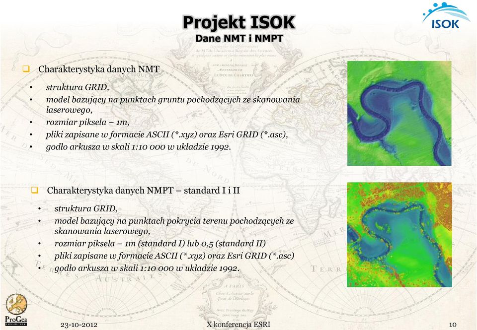 Charakterystyka danych NMPT standard I i II struktura GRID, model bazujący na punktach pokrycia terenu pochodzących ze skanowania laserowego,