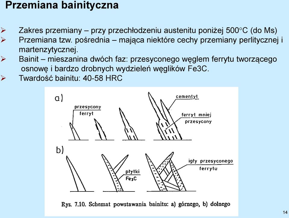 pośrednia mająca niektóre cechy przemiany perlitycznej i martenzytycznej.