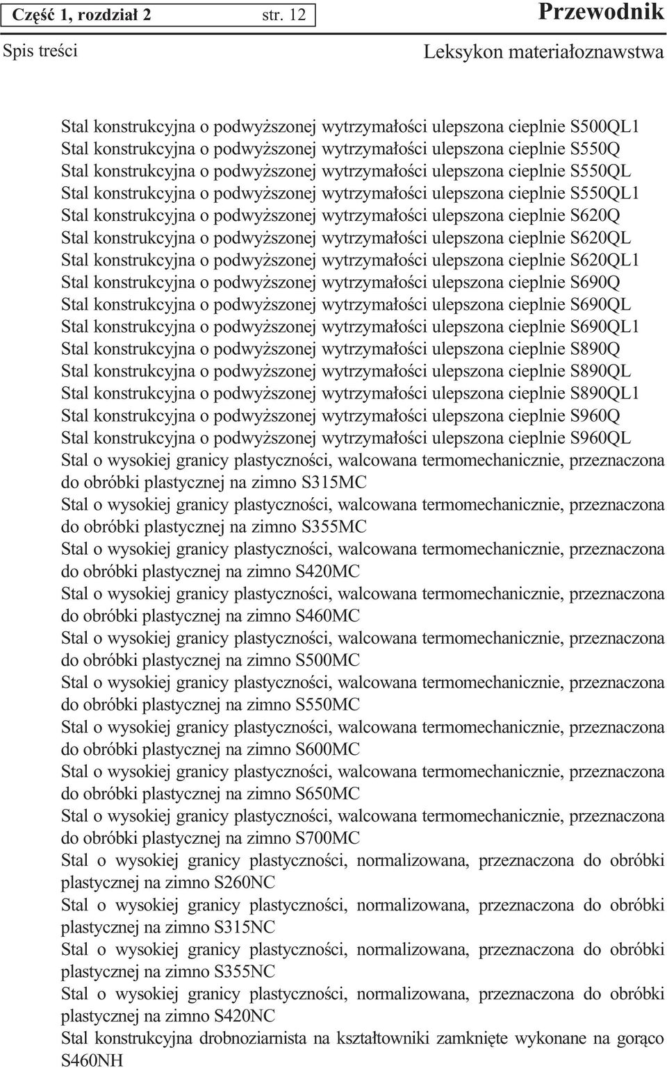 wytrzyma oêci ulepszona cieplnie S550QL Stal konstrukcyjna o podwy szonej wytrzyma oêci ulepszona cieplnie S550QL1 Stal konstrukcyjna o podwy szonej wytrzyma oêci ulepszona cieplnie S620Q Stal