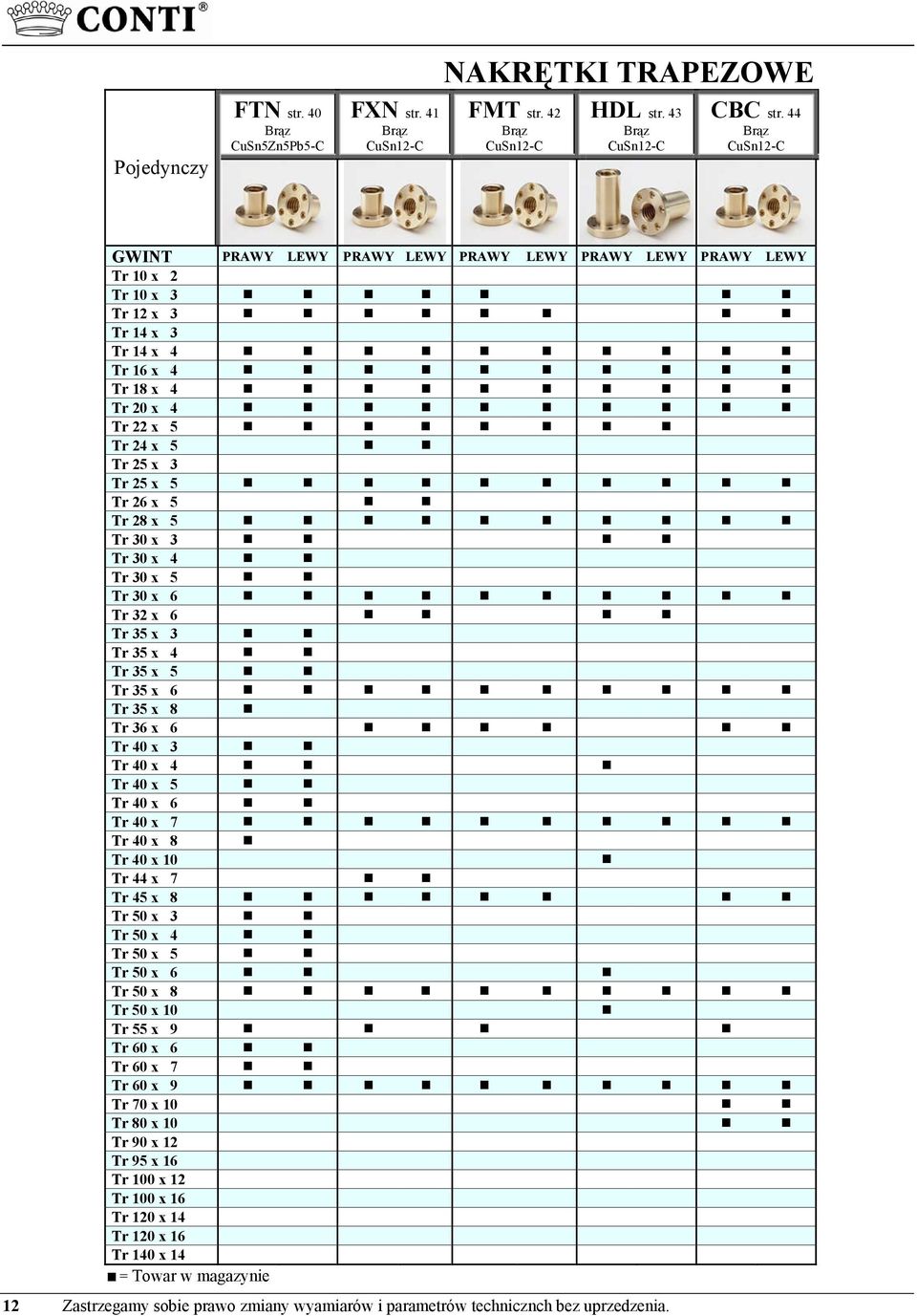 Tr 26 x 5 Tr 28 x 5 Tr 30 x 3 Tr 30 x 4 Tr 30 x 5 Tr 30 x 6 Tr 32 x 6 Tr 35 x 3 Tr 35 x 4 Tr 35 x 5 Tr 35 x 6 Tr 35 x 8 Tr 36 x 6 Tr 40 x 3 Tr 40 x 4 Tr 40 x 5 Tr 40 x 6 Tr 40 x 7 Tr 40 x 8 Tr 40 x