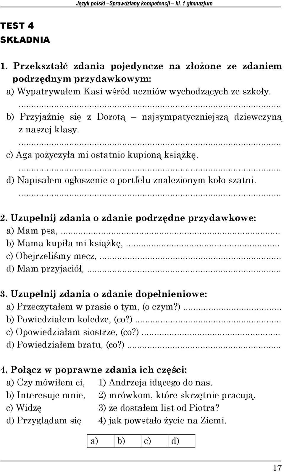 Kazimiera Gorczyca Anna Sławińska. język polski. sprawdziany kompetencji.  dla klasy 1 gimnazjum - PDF Free Download
