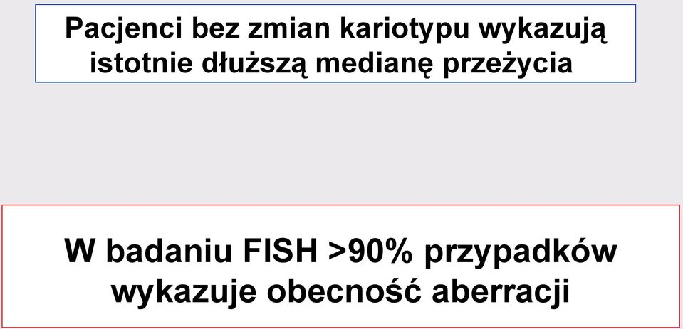 medianę przeżycia W badaniu FISH