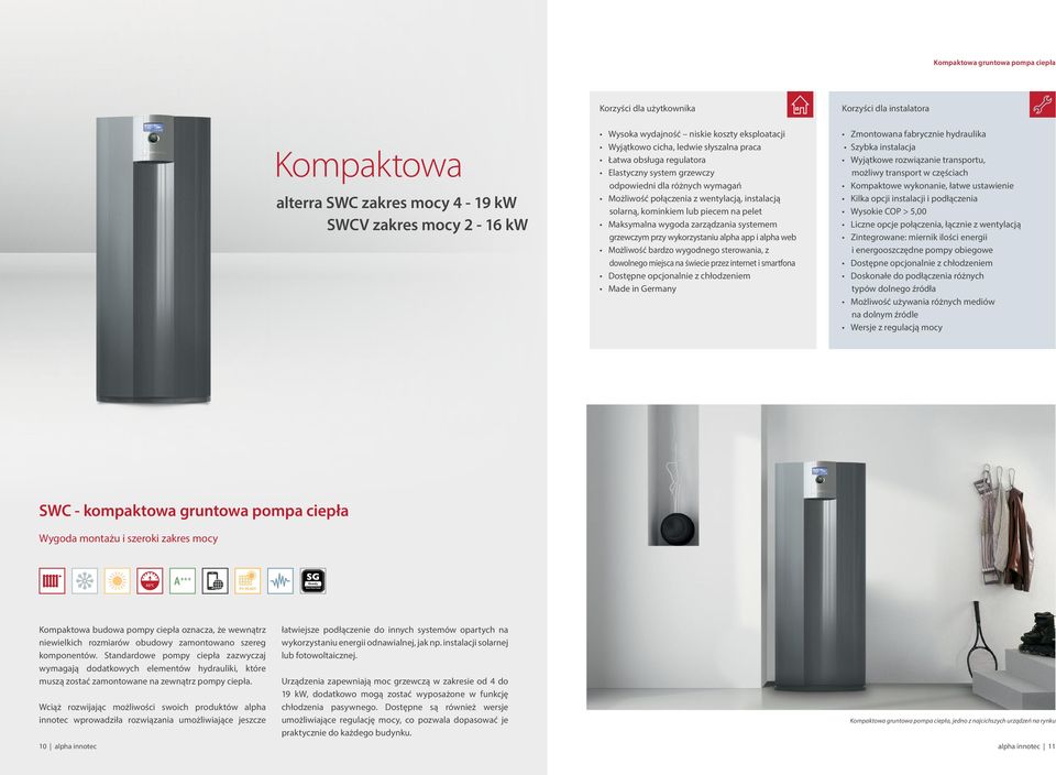 na pelet Maksymalna wygoda zarządzania systemem grzewczym przy wykorzystaniu alpha app i alpha web Możliwość bardzo wygodnego sterowania, z dowolnego miejsca na świecie przez internet i smartfona