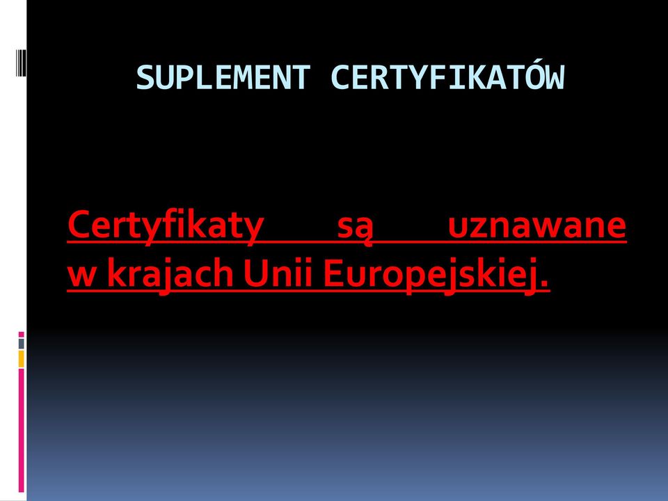 Certyfikaty są