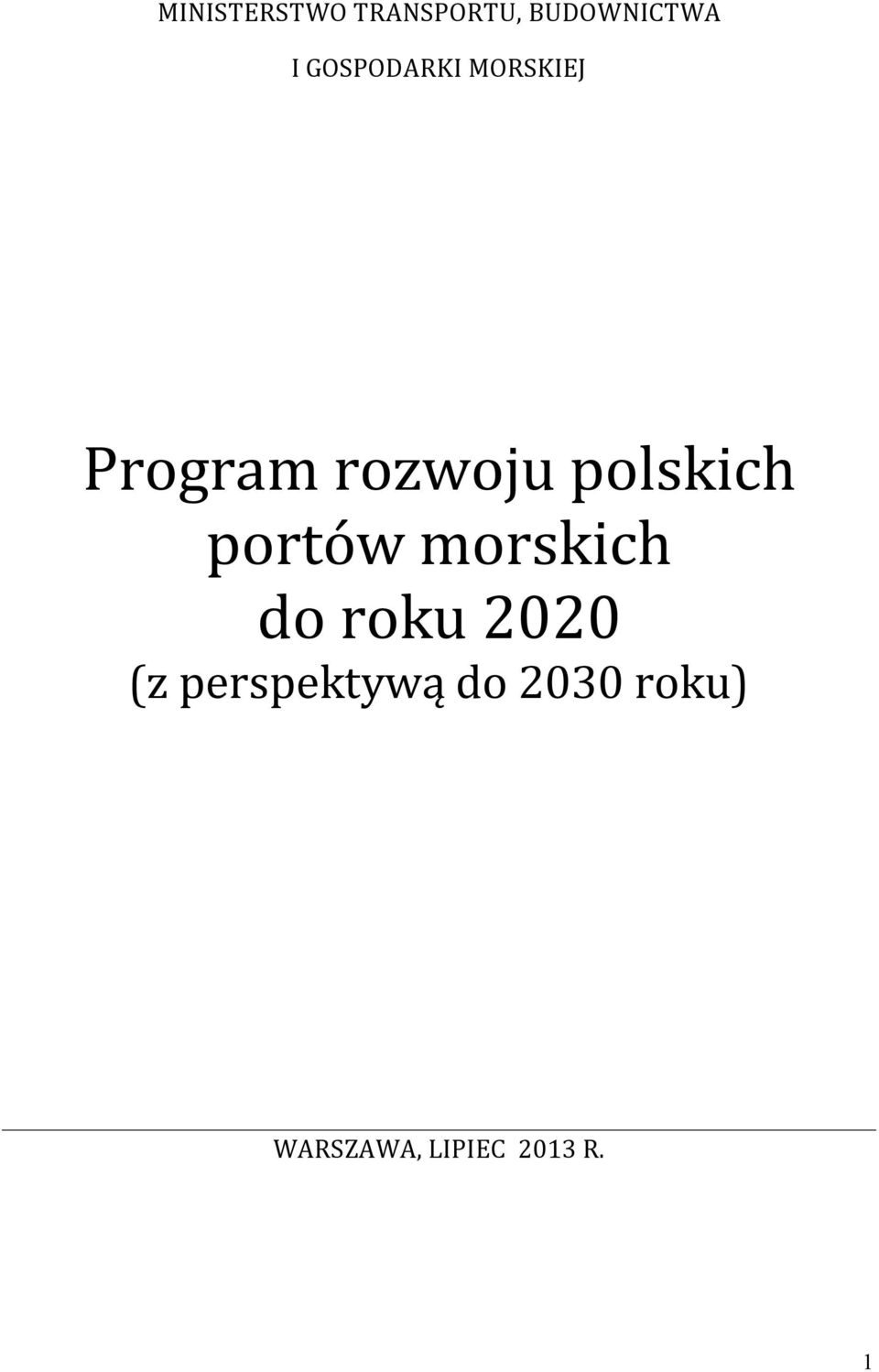 polskich portów morskich do roku 2020 (z