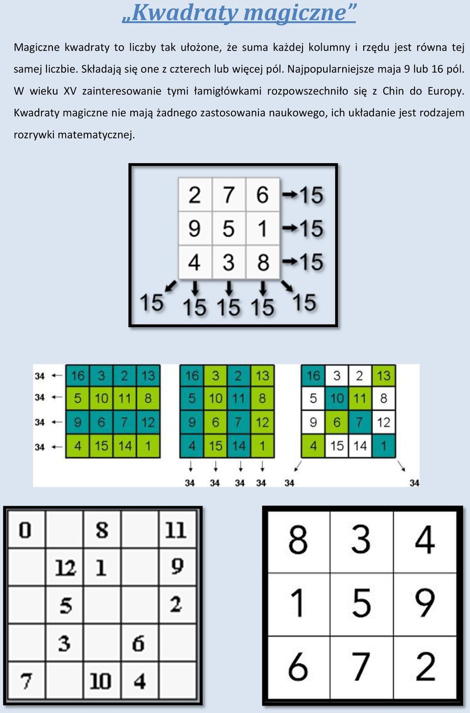 Najpopularniejsze maja 9 lub 16 pól.