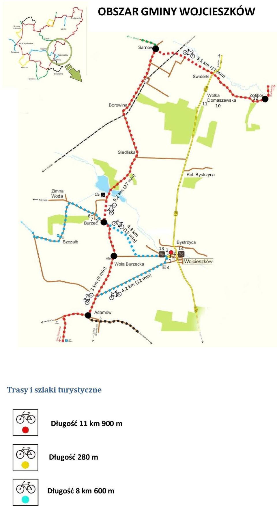 turystyczne Długość 11 km