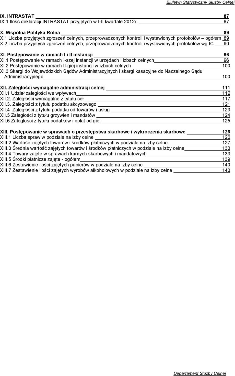 2 Liczba przyjętych zgłoszeń celnych, przeprowadzonych kontroli i wystawionych protokołów wg IC 90 XI. Postępowanie w ramach I i II instancji 96 XI.