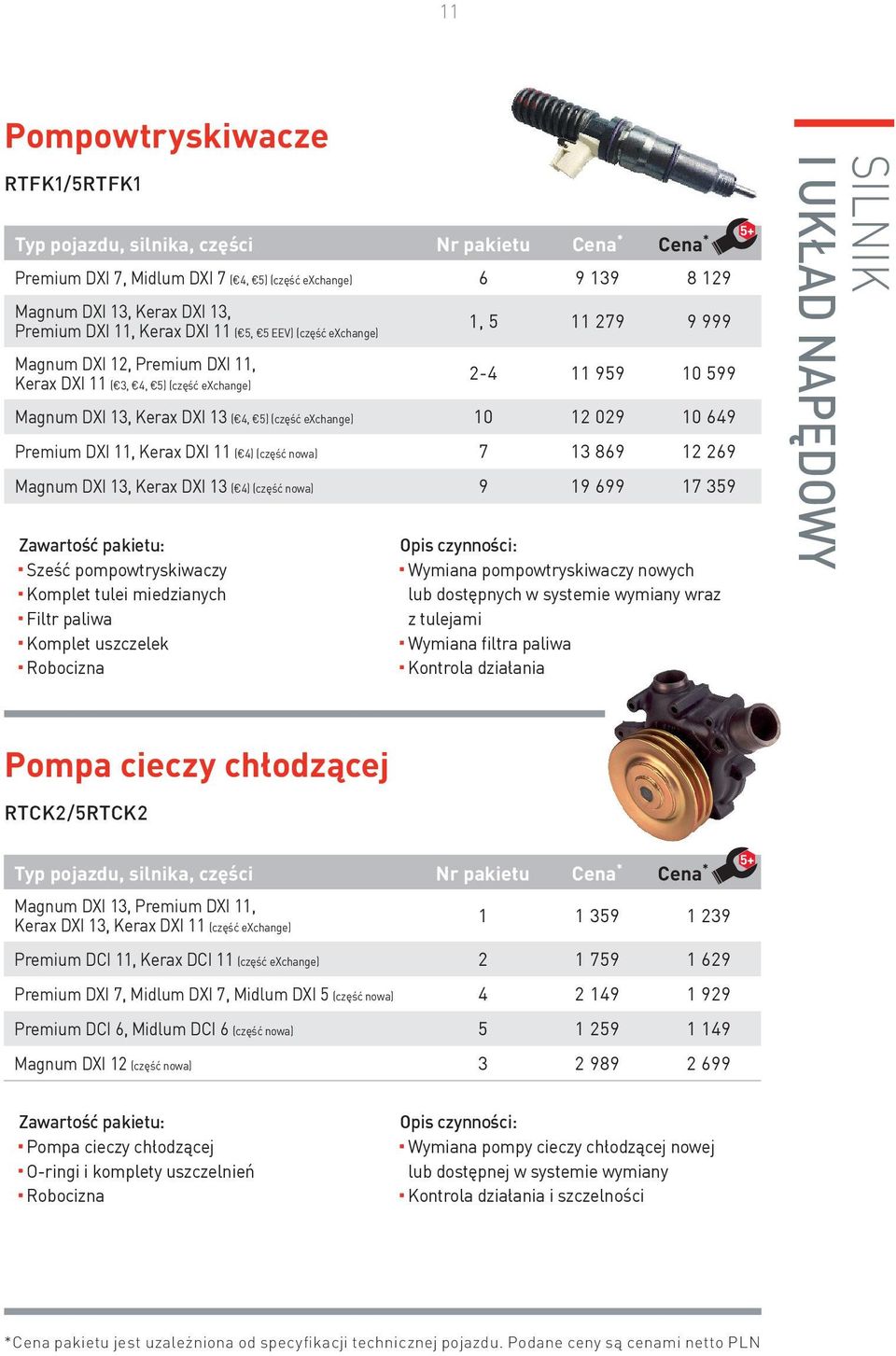 DXI 13 ( 4, 5) (część exchange) 10 12 029 10 649 Premium DXI 11, Kerax DXI 11 ( 4) (część nowa) 7 13 869 12 269 Magnum DXI 13, Kerax DXI 13 ( 4) (część nowa) 9 19 699 17 359 Wymiana pompowtryskiwaczy