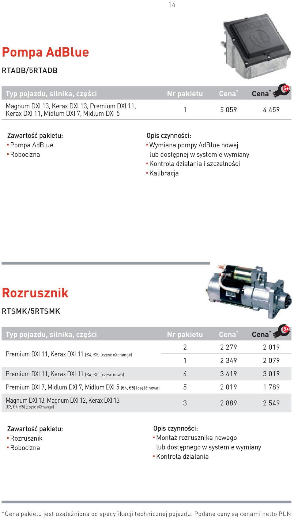 DXI 11 ( 4, 5) (część nowa) 4 3 419 3 019 Premium DXI 7, Midlum DXI 7, Midlum DXI 5 ( 4, 5) (część nowa) 5 2 019 1 789 Magnum DXI 13, Magnum DXI 12, Kerax DXI 13 ( 3, 4, 5) (część exchange) 3