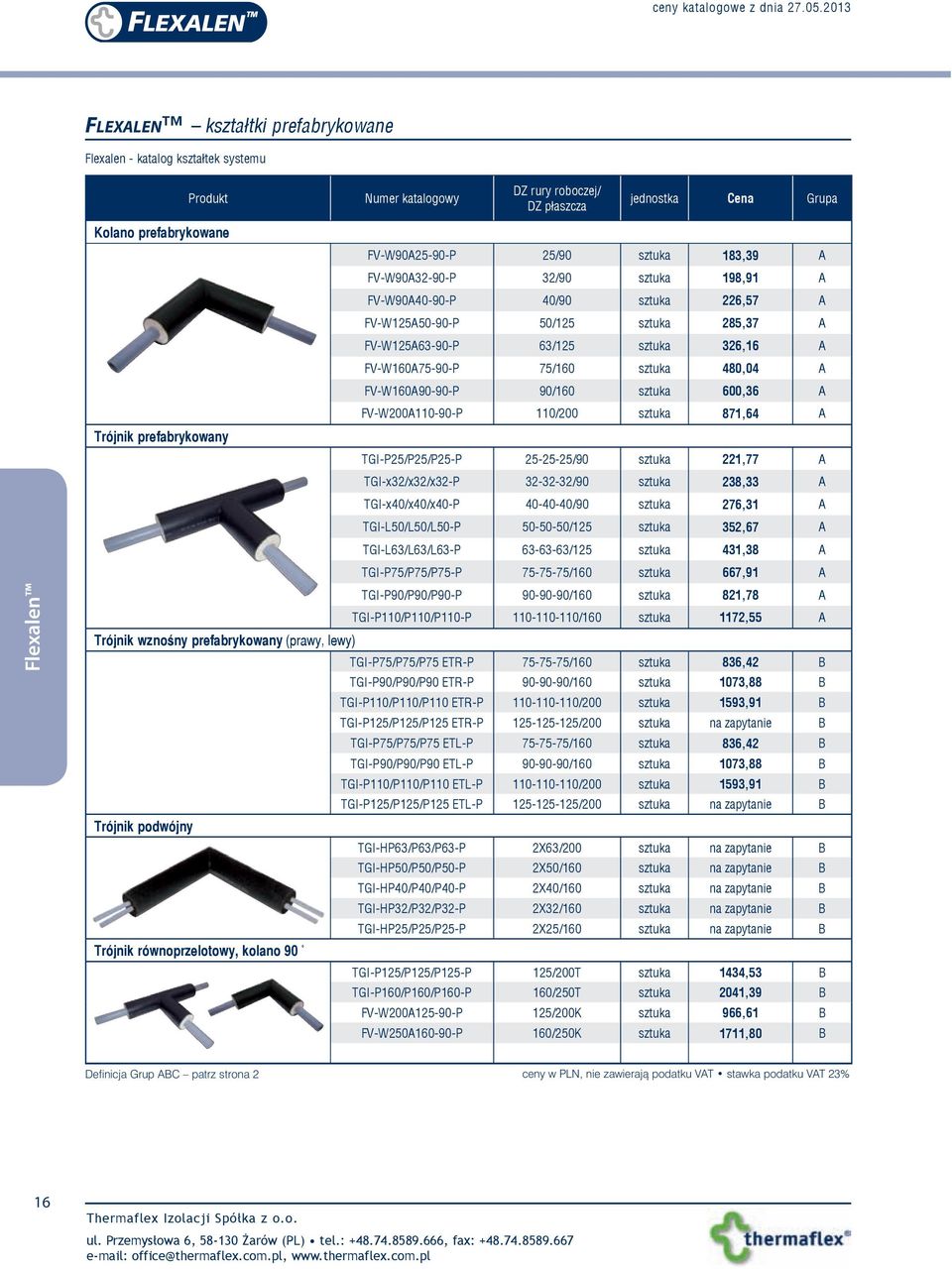 sztuka 480,04 A FV-W160A90-90-P 90/160 sztuka 600,36 A FV-W200A110-90-P 110/200 sztuka 871,64 A TGI-P25/P25/P25-P 25-25-25/90 sztuka 221,77 A TGI-x32/x32/x32-P 32-32-32/90 sztuka 238,33 A