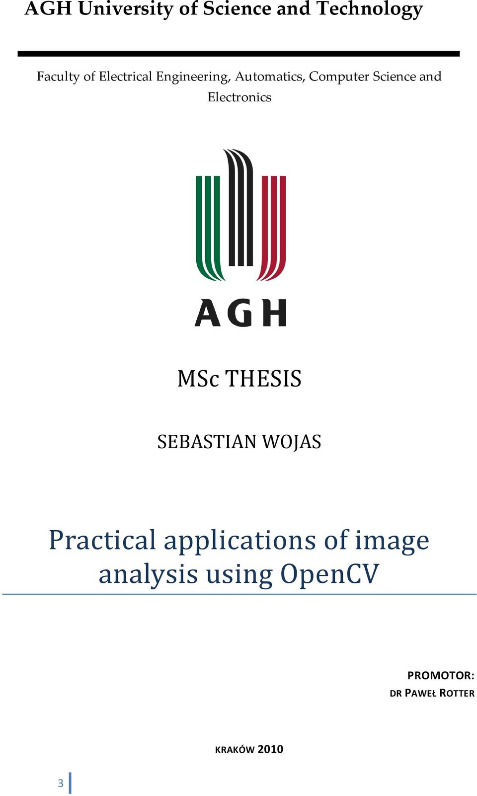 Electronics MSc THESIS SEBASTIAN WOJAS Practical