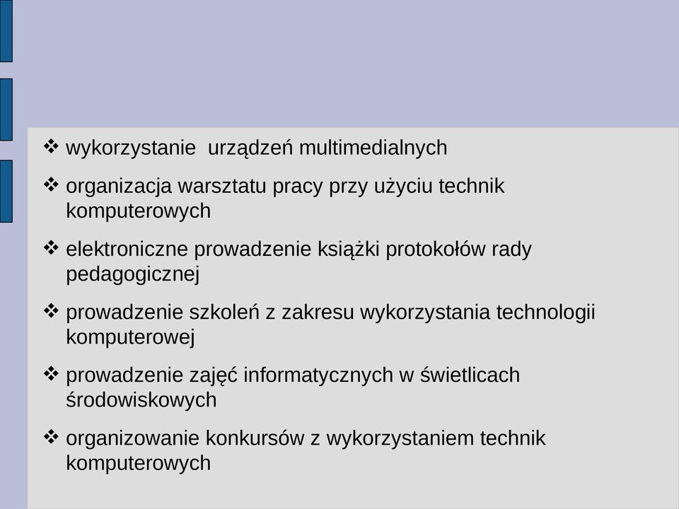 szkoleń z zakresu wykorzystania technologii komputerowej prowadzenie zajęć