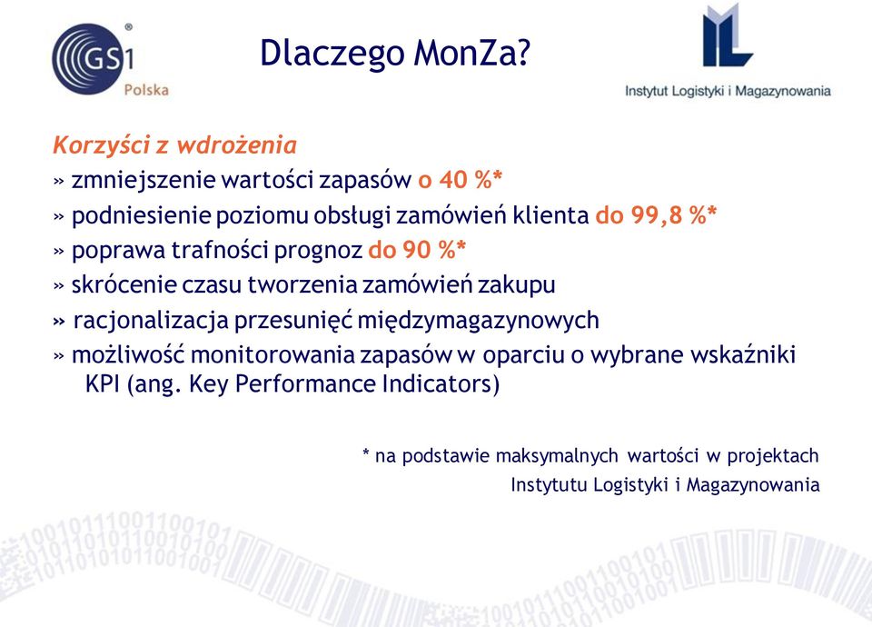 99,8 %*» poprawa trafności prognoz do 90 %*» skrócenie czasu tworzenia zamówień zakupu» racjonalizacja