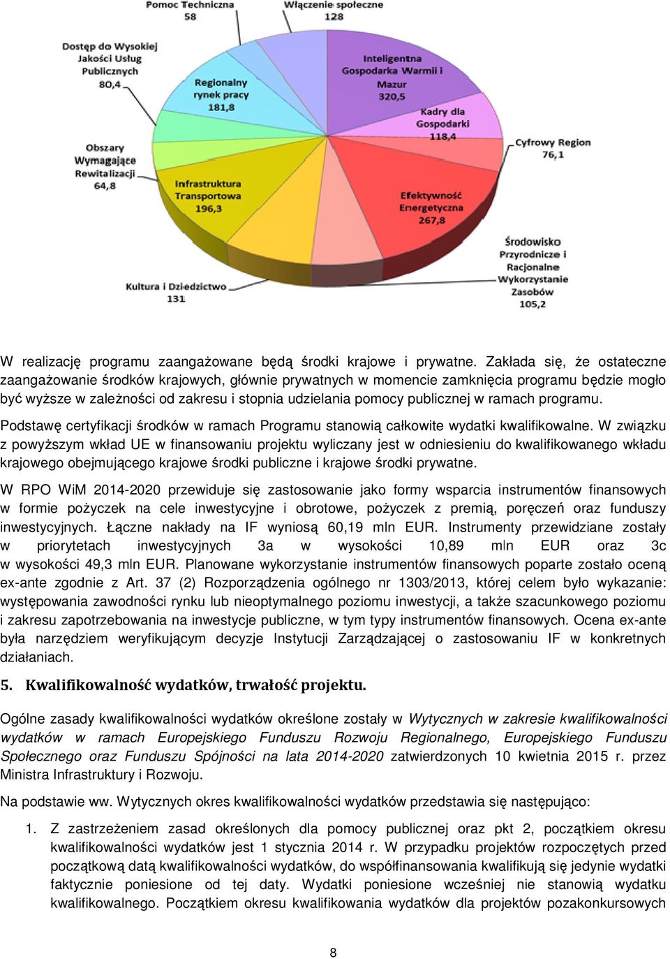 ramach programu. Podstawę certyfikacji środków w ramach Programu stanowią całkowite wydatki kwalifikowalne.