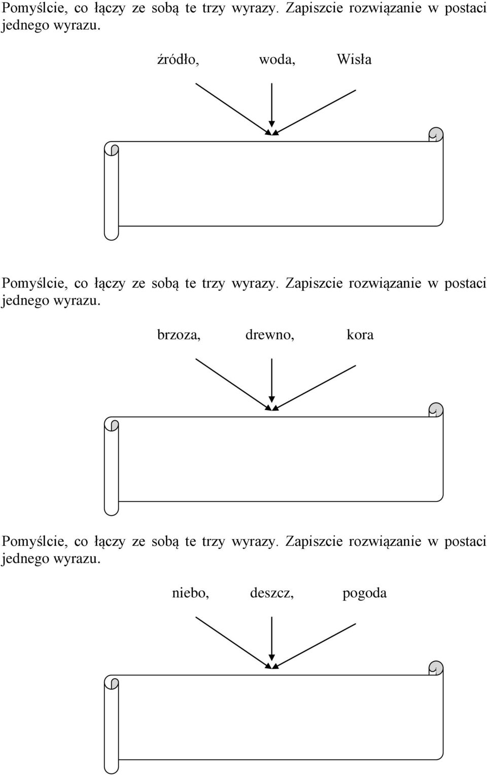 rozwiązanie w postaci brzoza, drewno, kora  Zapiszcie rozwiązanie w