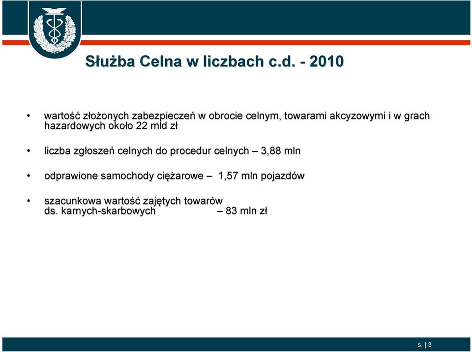 grach hazardowych około o 22 mld złz liczba zgłosze oszeń celnych do procedur celnych