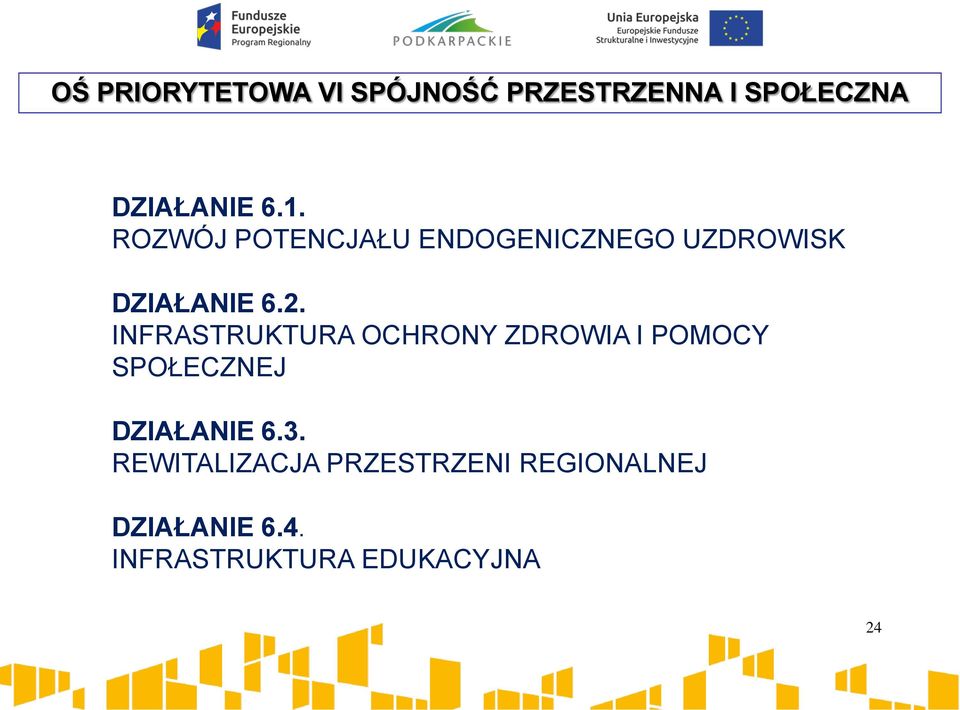 INFRASTRUKTURA OCHRONY ZDROWIA I POMOCY SPOŁECZNEJ DZIAŁANIE 6.3.