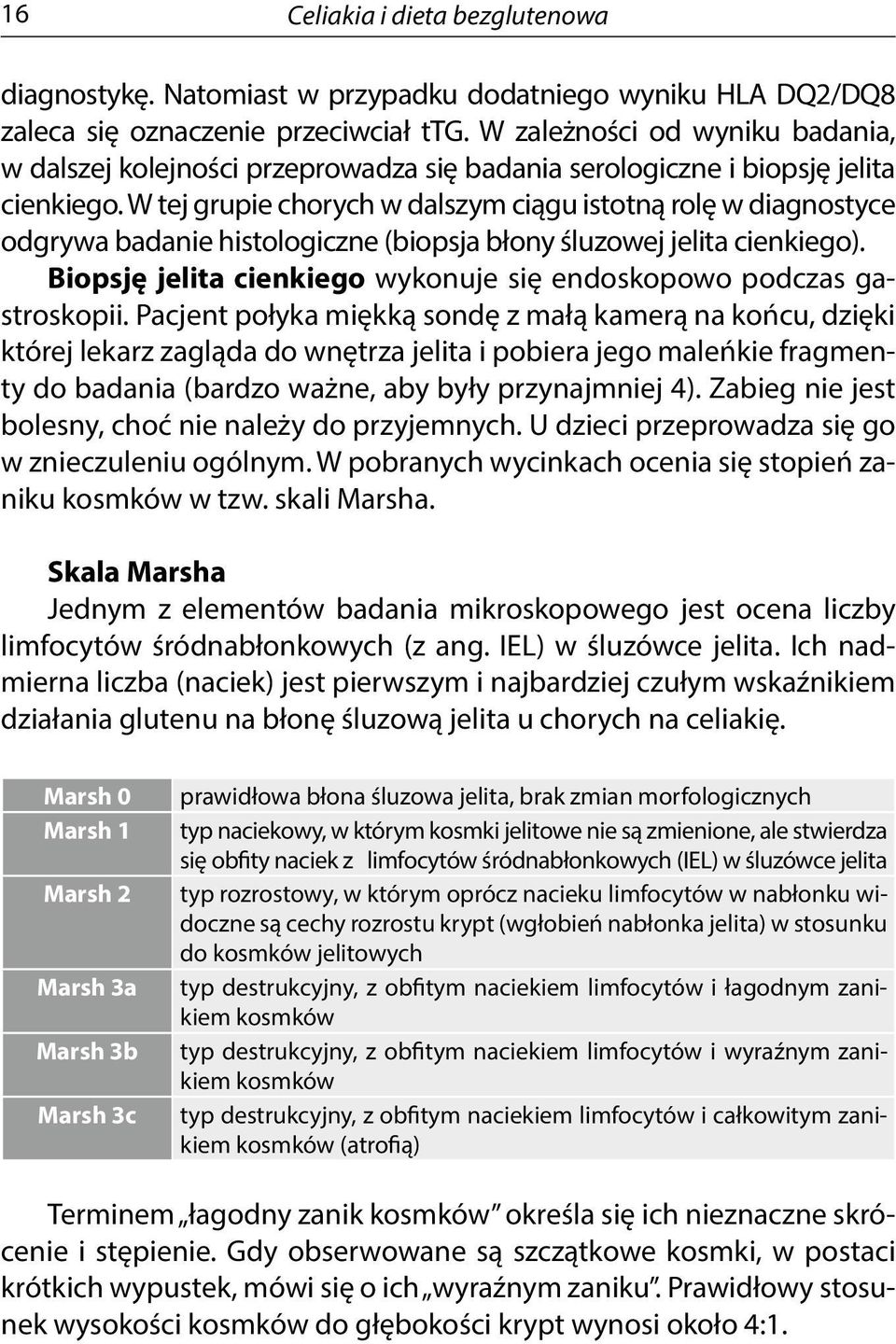 W tej grupie chorych w dalszym ciągu istotną rolę w diagnostyce odgrywa badanie histologiczne (biopsja błony śluzowej jelita cienkiego).