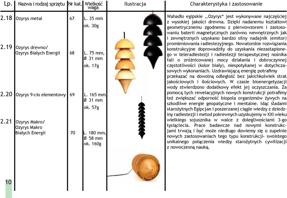 160g Wahadło egipskie,,ozyrys jest wykonywane najczęściej z wysokiej jakości drewna.