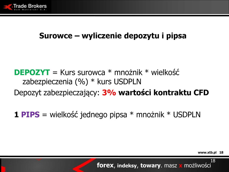 3% wartości kontraktu CFD 1 PIPS = wielkość jednego pipsa * mnożnik