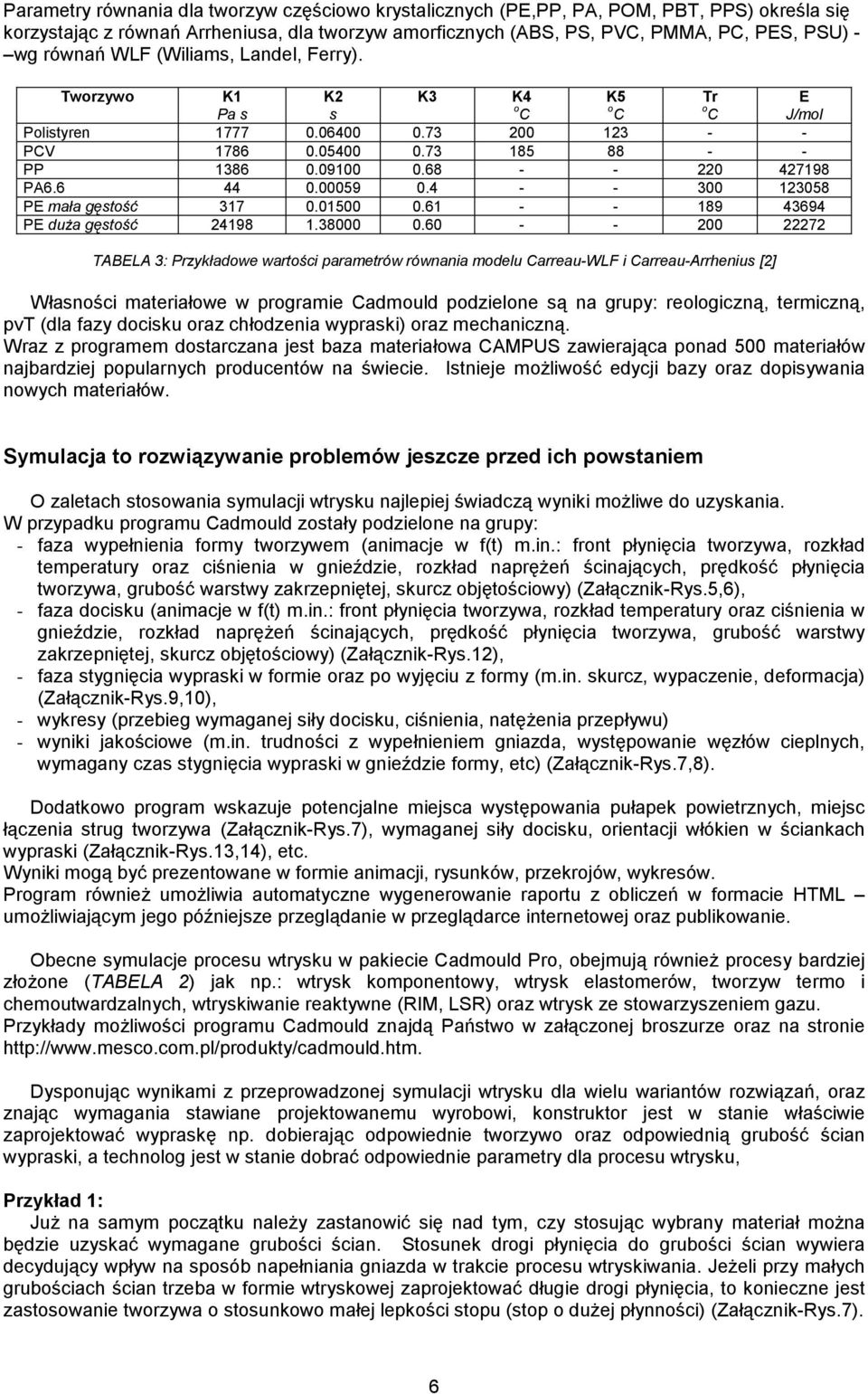 00059 0.4 - - 300 123058 PE mała gęstość 317 0.01500 0.61 - - 189 43694 PE duża gęstość 24198 1.38000 0.